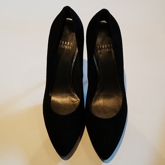 Stuart Weitzman Dagger Black Suede Pumps NIB 5.5 - Picture 2 of 7
